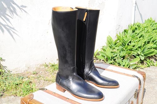 Bottes cavalières cuir noir sur mesure - Bottes cavalières sur mesure